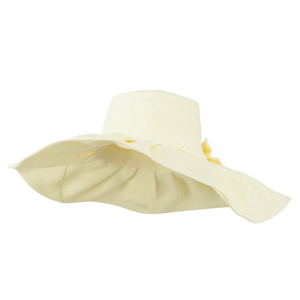 Women&#039;s Woven Paper Bow Hat - Cream OSFM