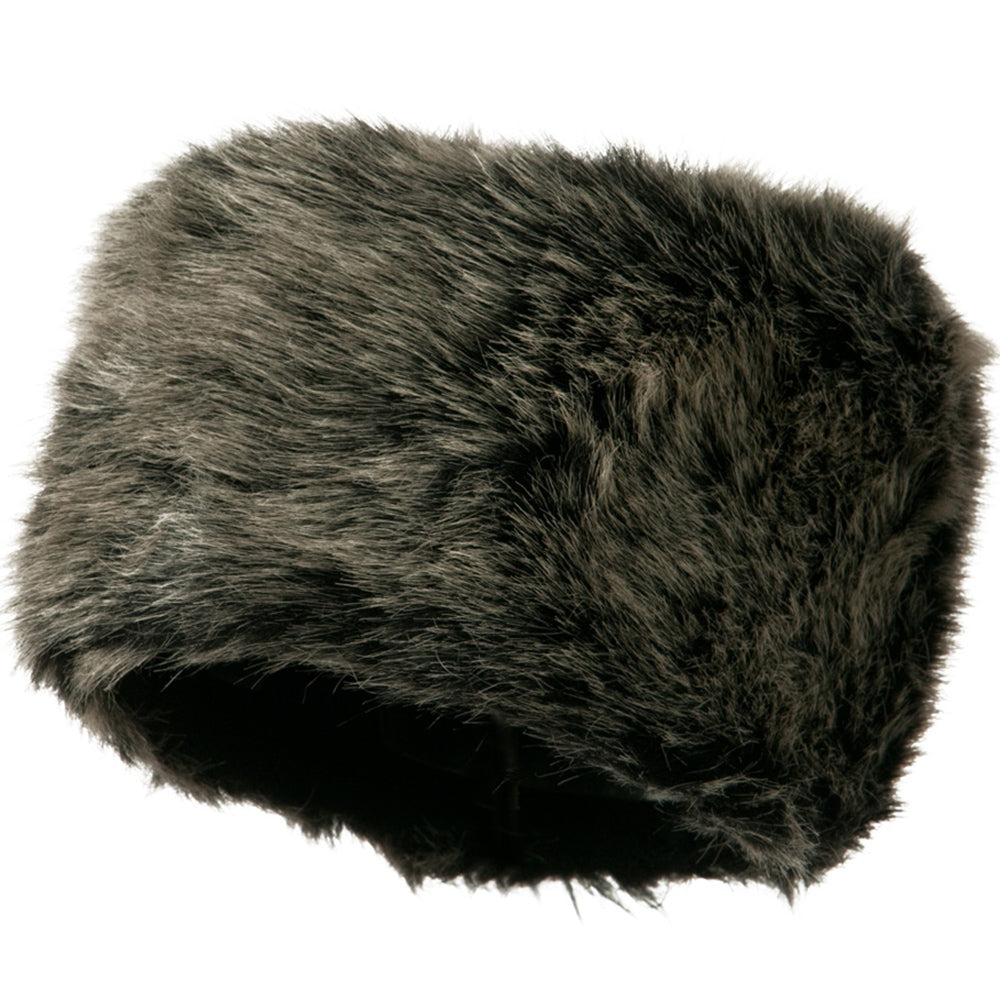 Woman&#039;s Faux Fur Bucket Hat - Black White OSFM