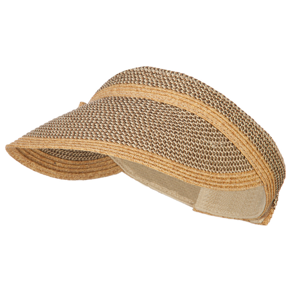 UPF 50+ Women&#039;s Paper Braid Sun Visor - Brown Tweed OSFM