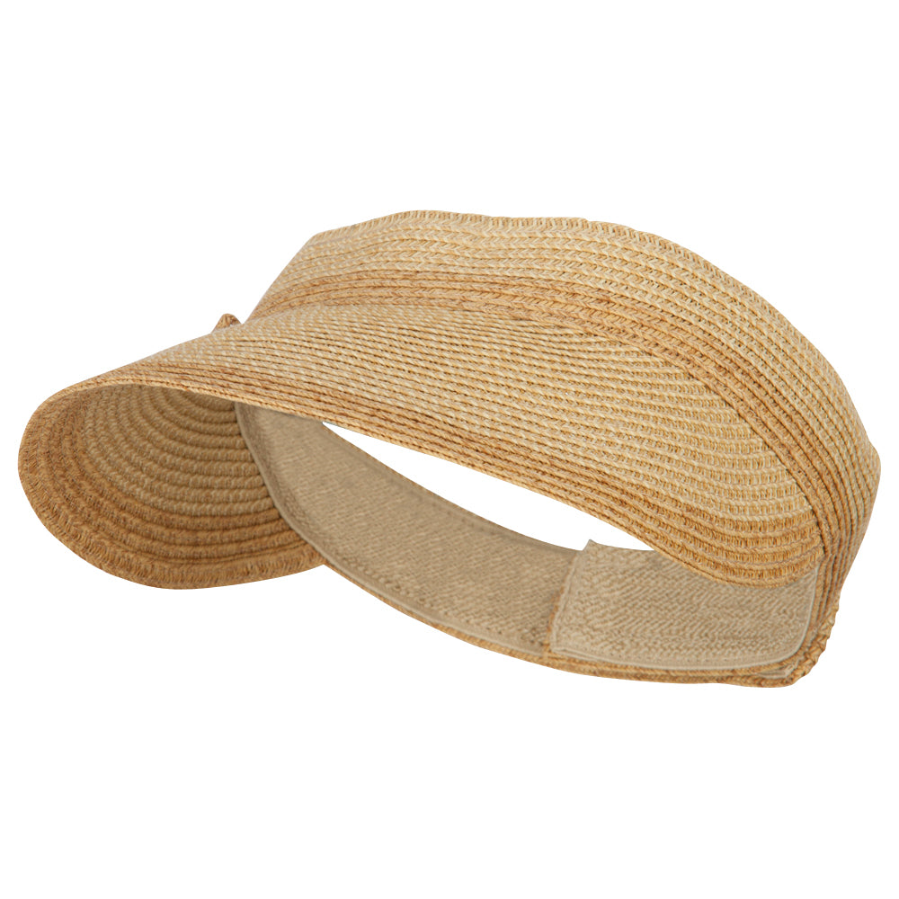 UPF 50+ Women&#039;s Paper Braid Sun Visor - Toast Tweed OSFM