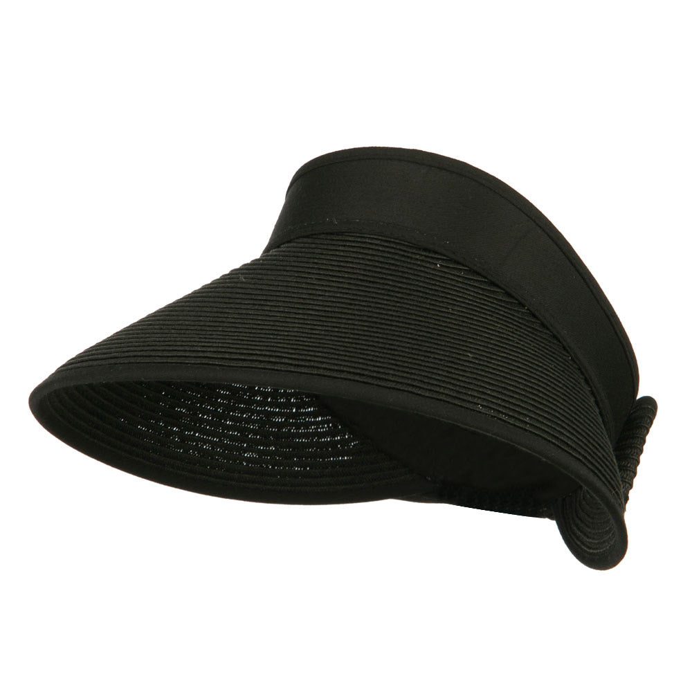 Paper Braid Roll Up Gardening Visor - Black OSFM