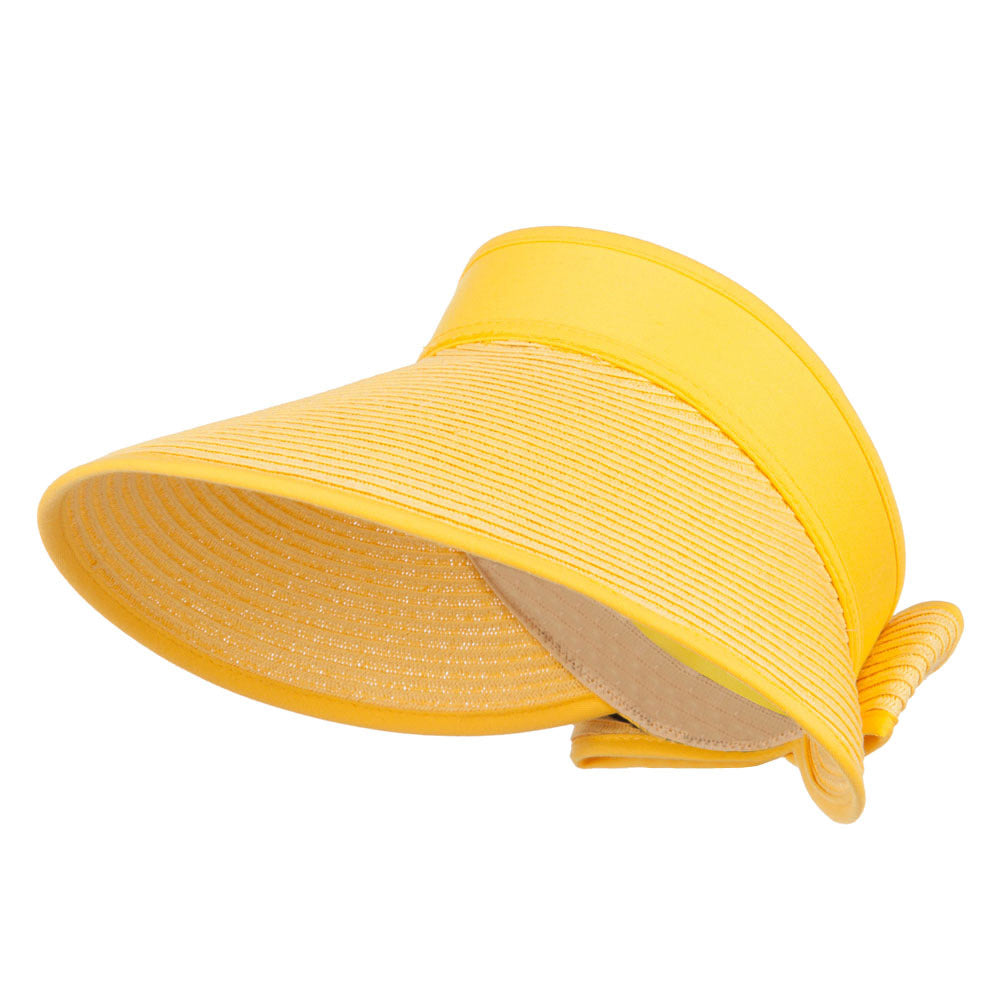 Paper Braid Roll Up Gardening Visor - Yellow OSFM