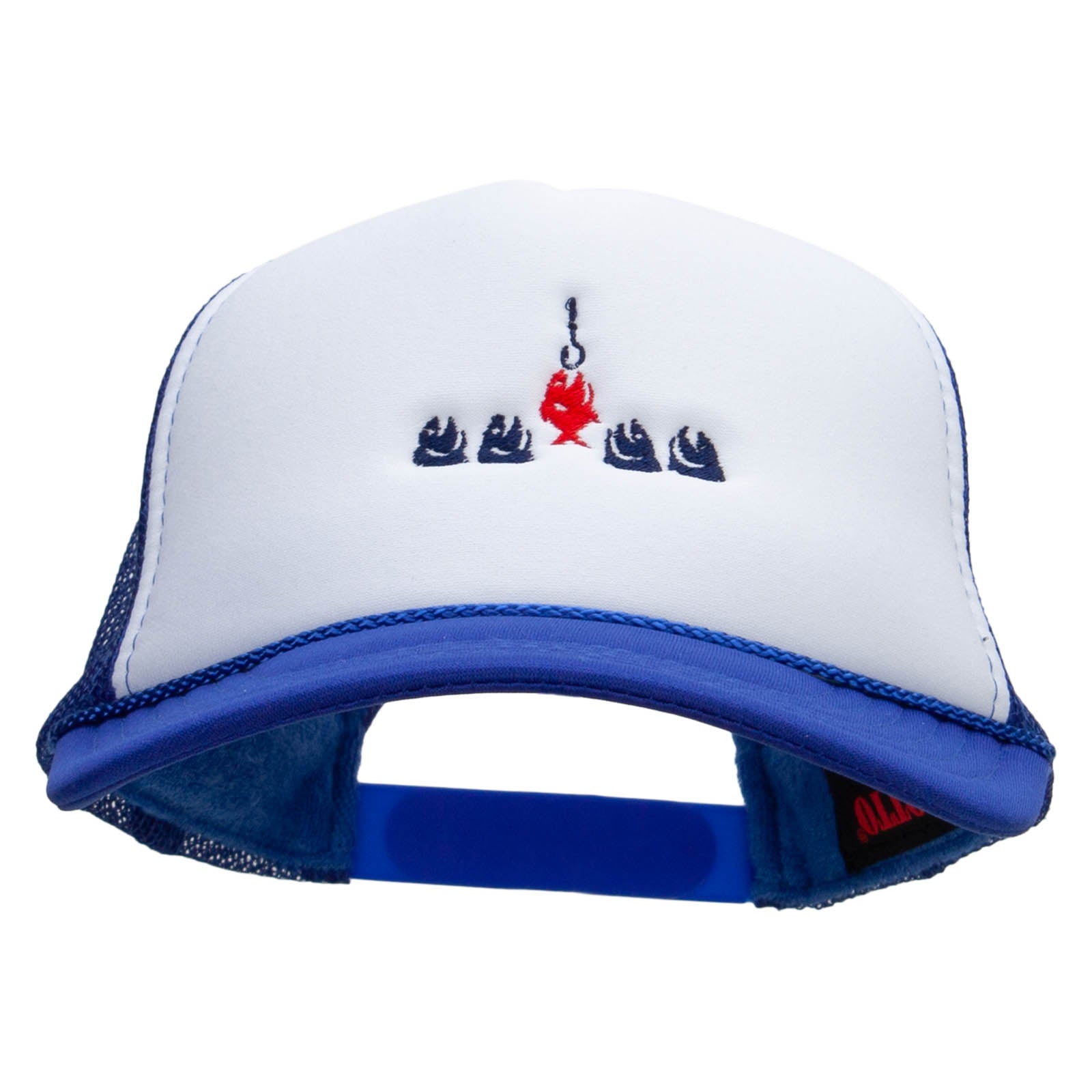 Chosen Fish Embroidered Foam Panel Mesh Snapback - Royal White OSFM