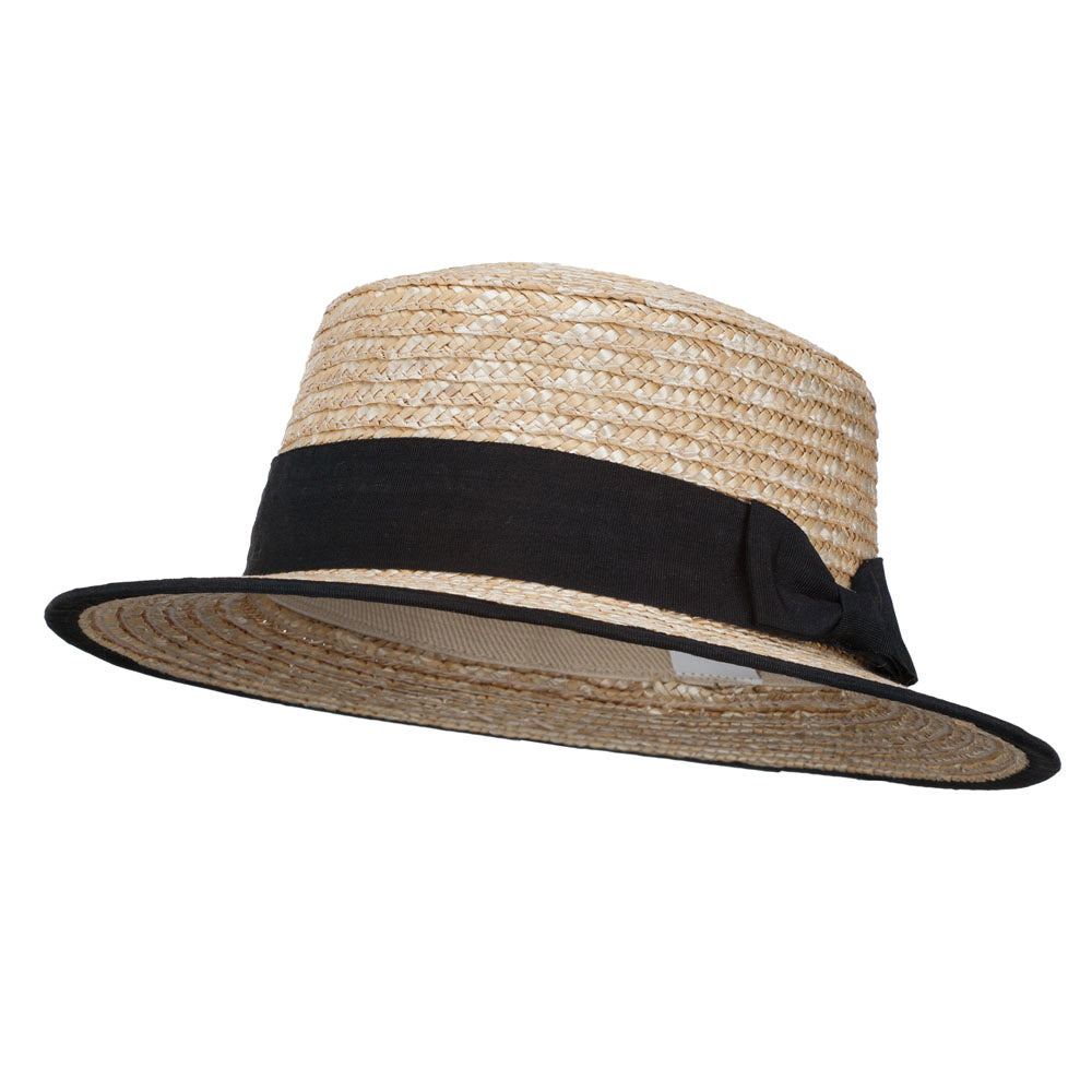 Women&#039;s Boater Pork Pie Fedora - Natural OSFM