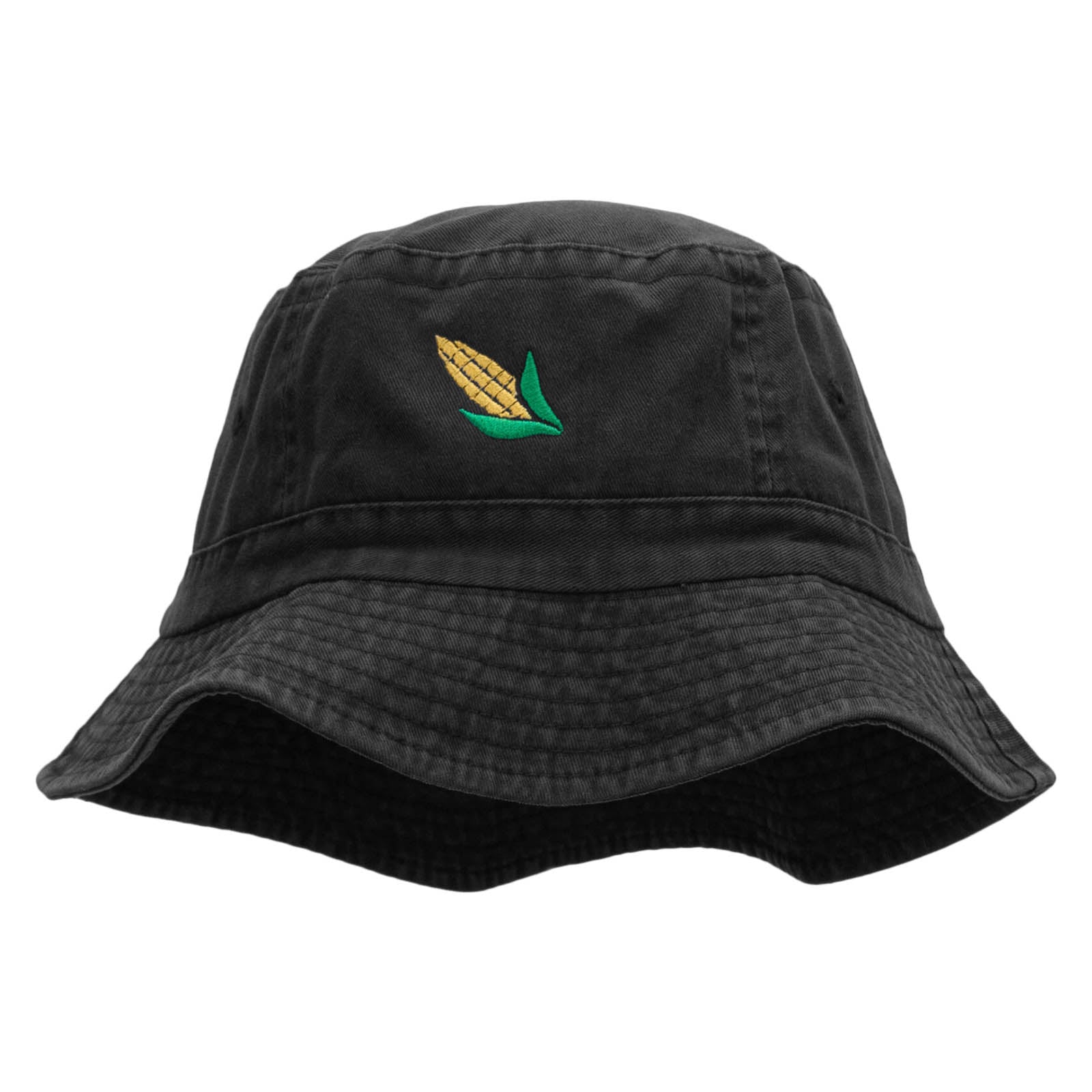 Corn On The Cob Embroidered Bucket Hat - Black OSFM