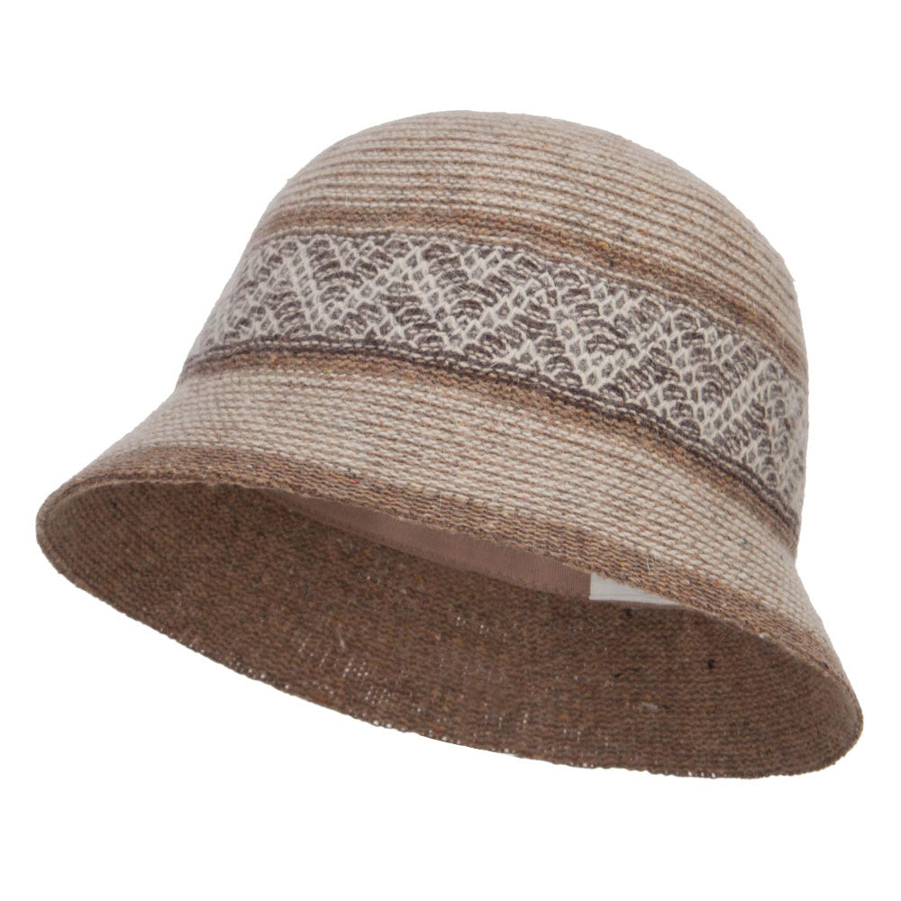 Women&#039;s Yarn Blend Cloche Hat - Beige OSFM