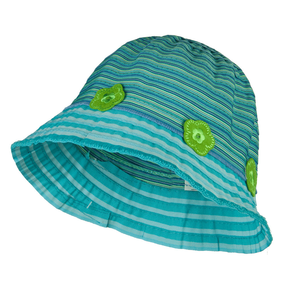 Girl&#039;s Flower Accent Bucket Hat - Blue OSFM