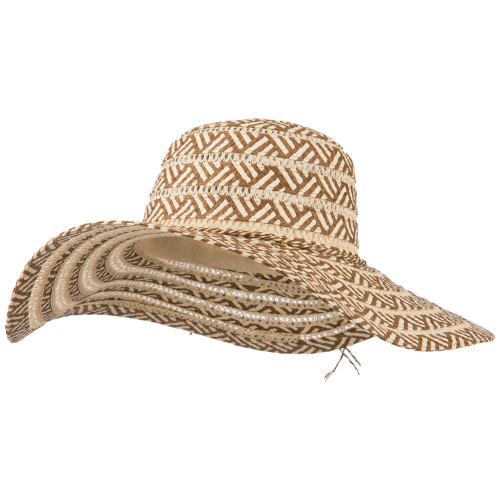 Zig Zag Toyo Braid Hat - Brown OSFM