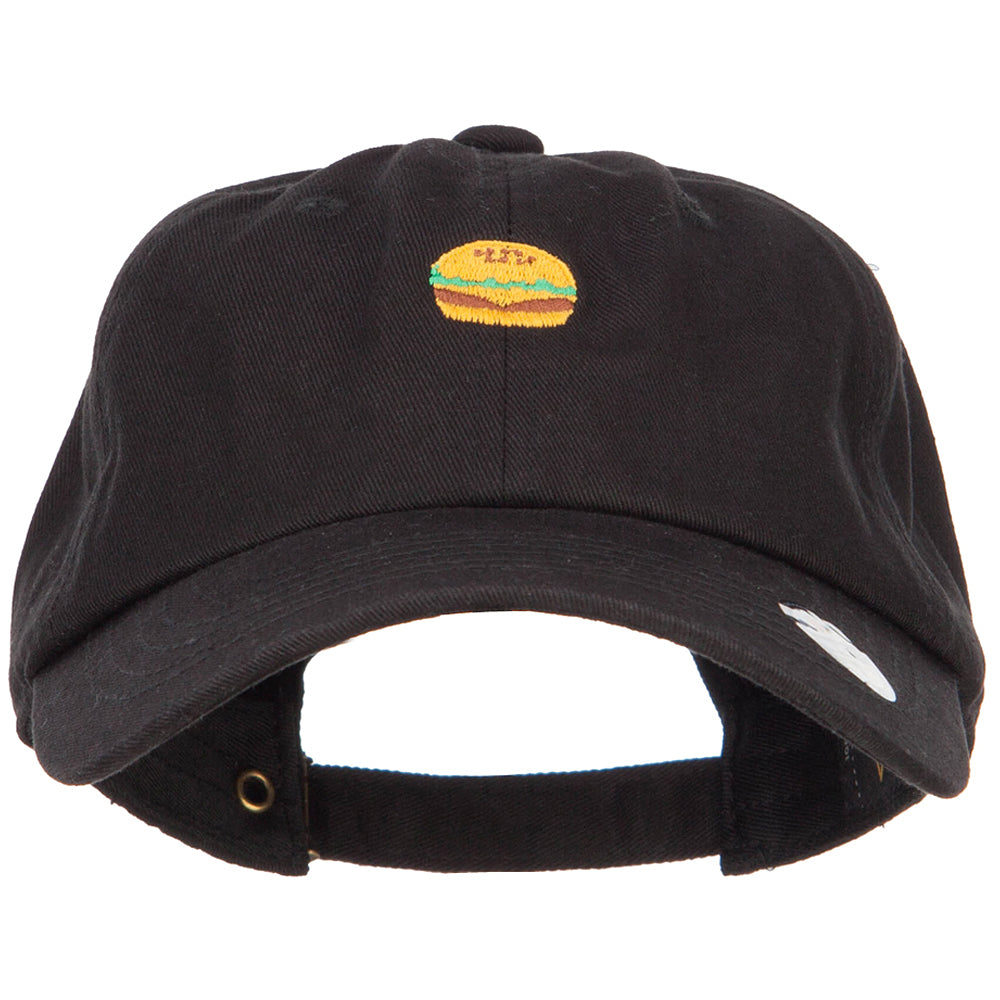Mini Hamburger Embroidered Unstructed Cap - Black OSFM