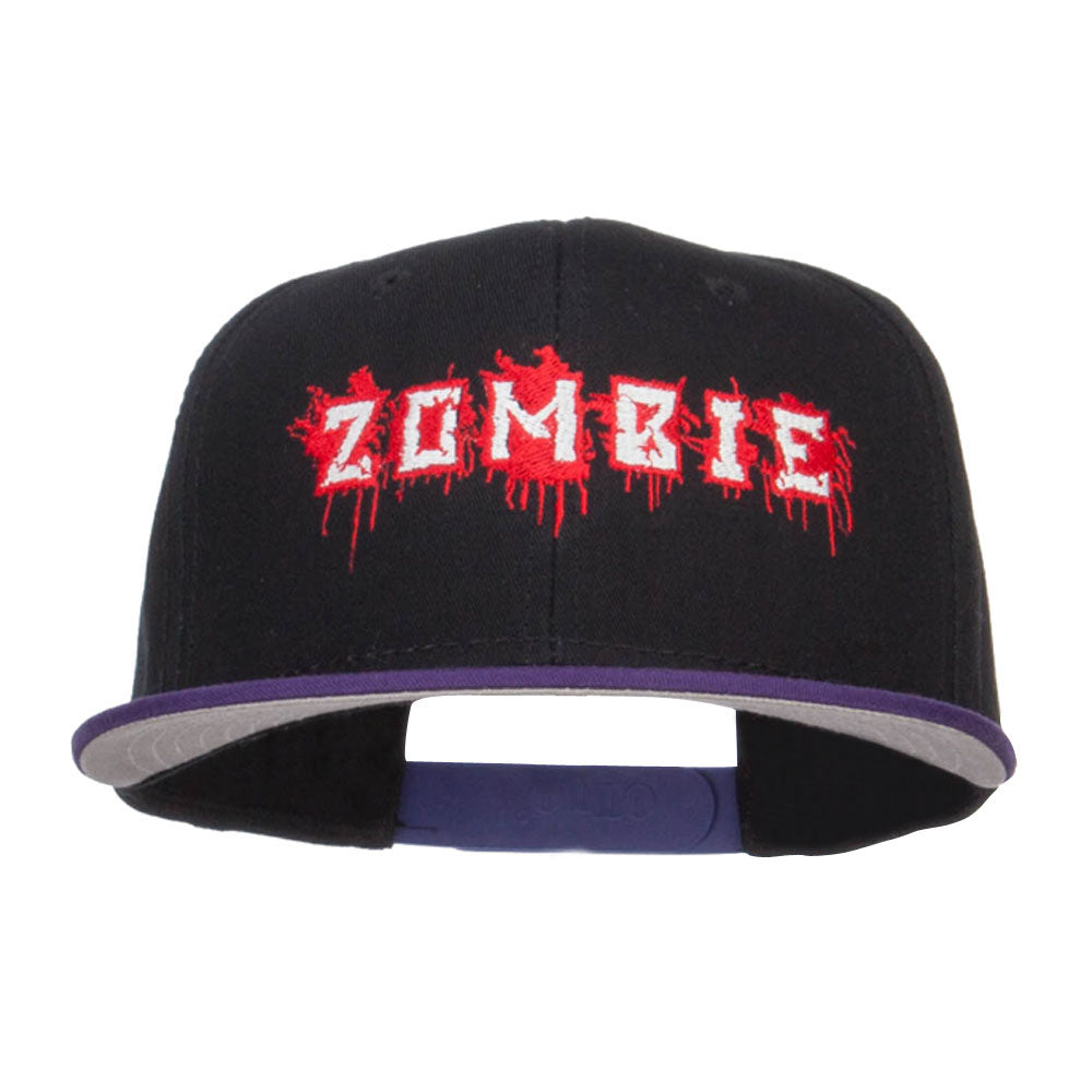 Bloody Zombie Embroidered Two Tone Snapback - Purple Black OSFM