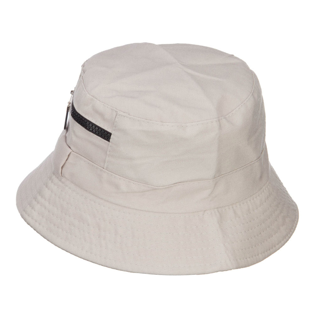 bucket hat with zipper pocket