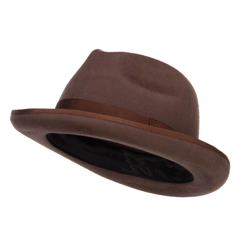 Men&#039;s Brushed Wool Felt Fedora - Brown XL