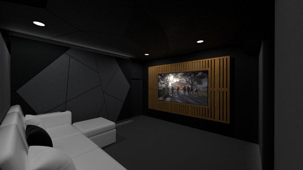 home cinema acoustic panels render
