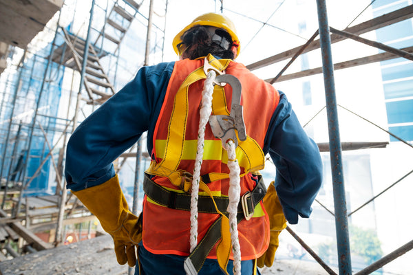 Operator wearing Safety harness