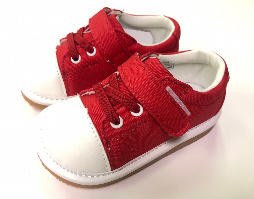 Casual Canvas Red Tennis Squeaky Shoes 