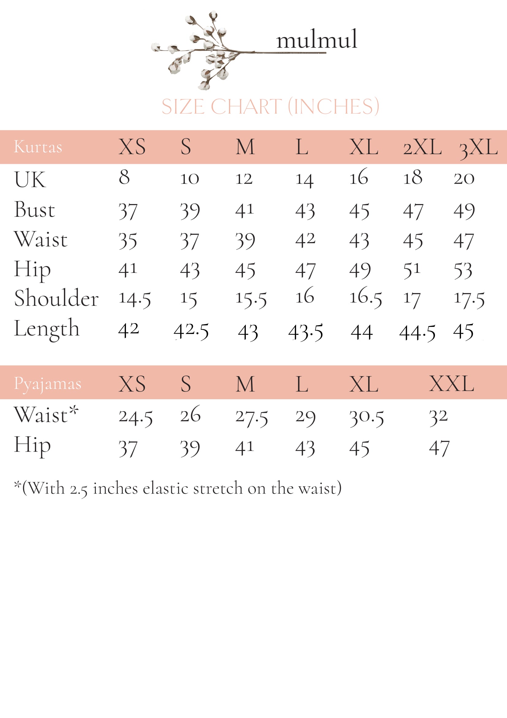 Size Chart 42