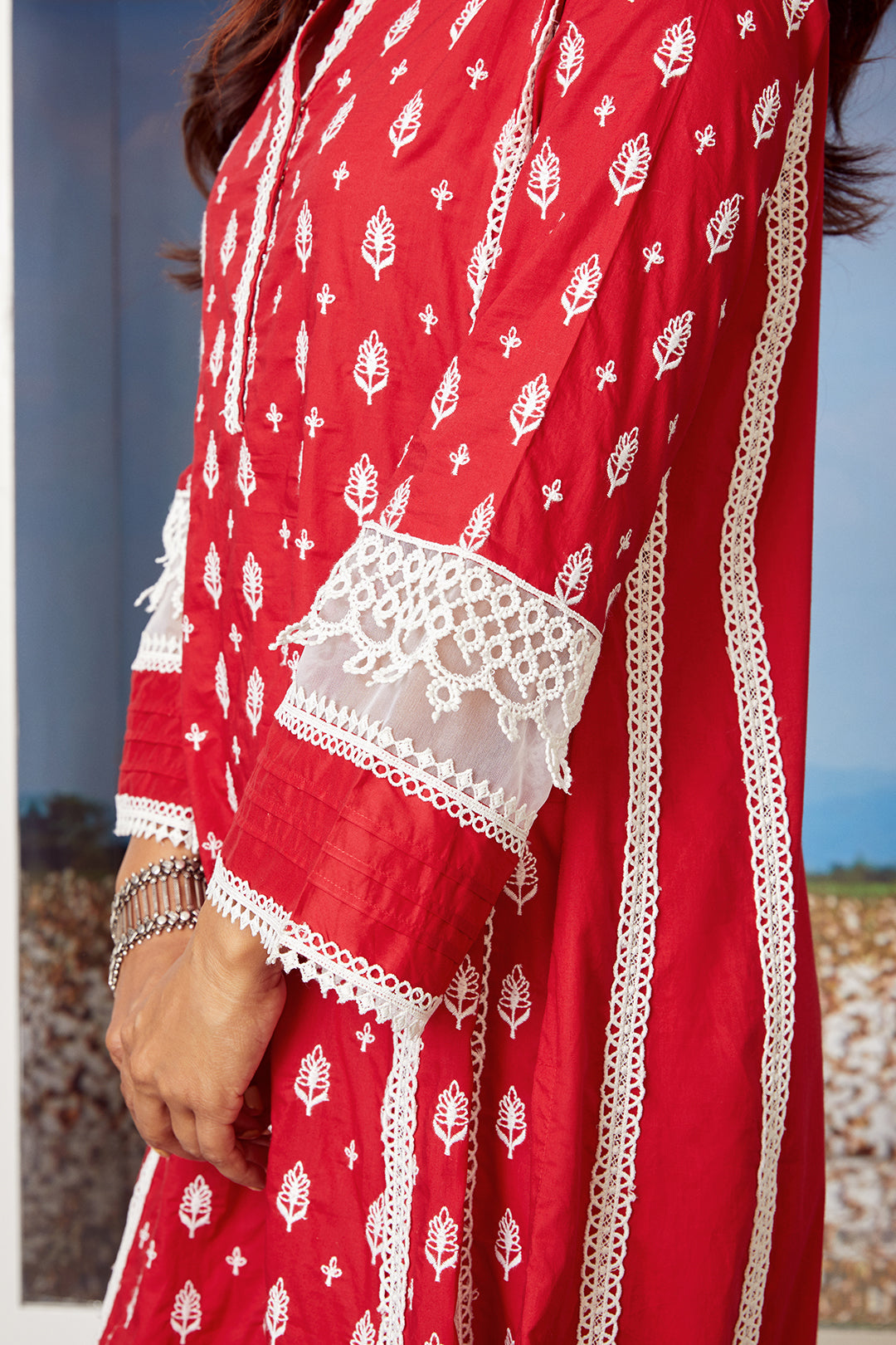 Buy Biba Red & White Cotton Kurta Palazzo Set With Dupatta for Women Online  @ Tata CLiQ