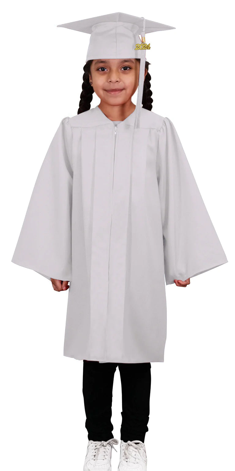Silver Child Graduation Gown, Cap & Tassel Set