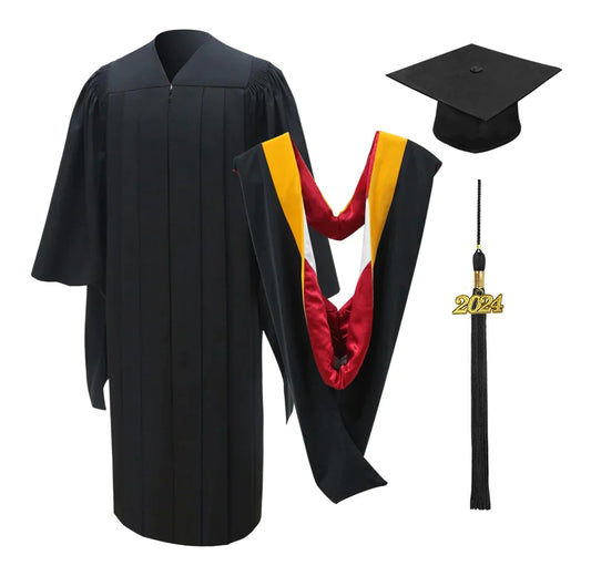 Deluxe Masters Graduation Cap, Gown, Tassel & Hood Package