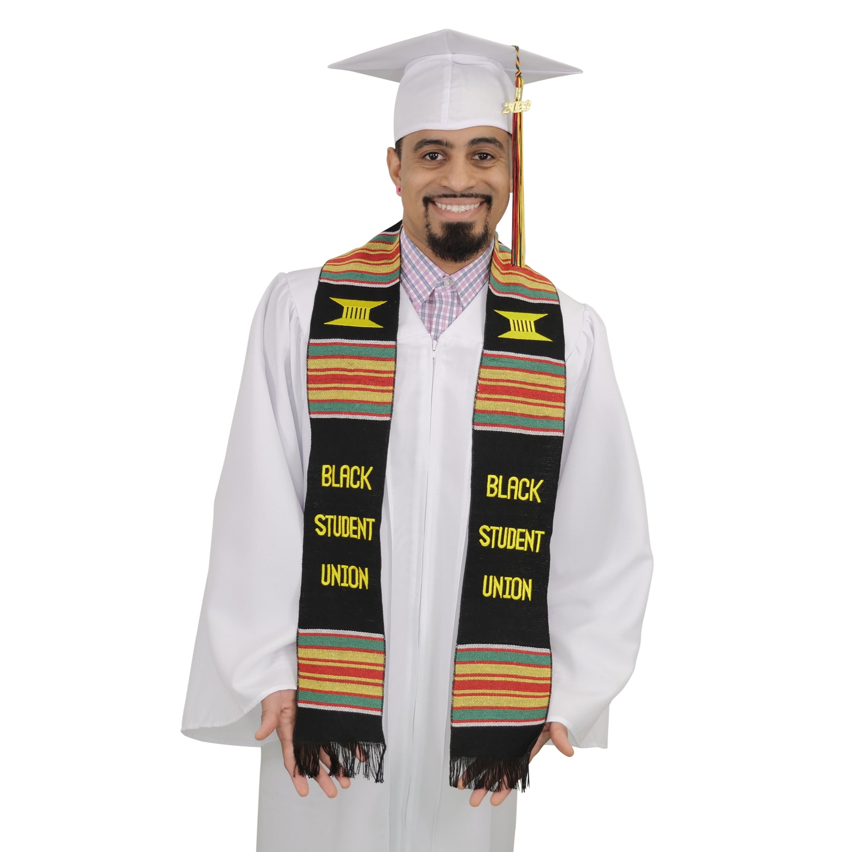 Black Student Union Graduation Kente Stole, Handwoven Kente Sash Cloth –  Graduation Cap and Gown