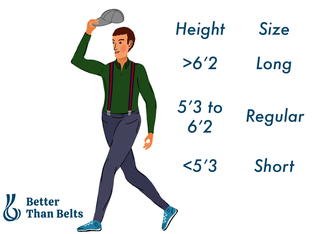 Better Than Belts Suspenders Size Guide