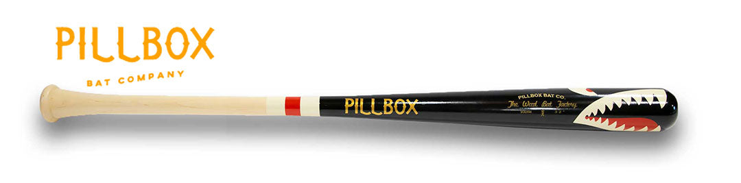 Pillbox Youth Shark Black (Bare Handle w/ White & Red Rings) Wood Base –  The Wood Bat Factory