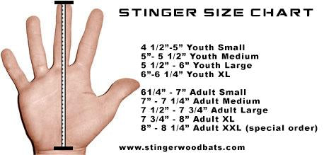Stinger Batting Glove Sizing Chart