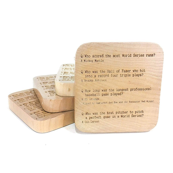 Baseball Trivia Coaster Set The Wood Bat Factory