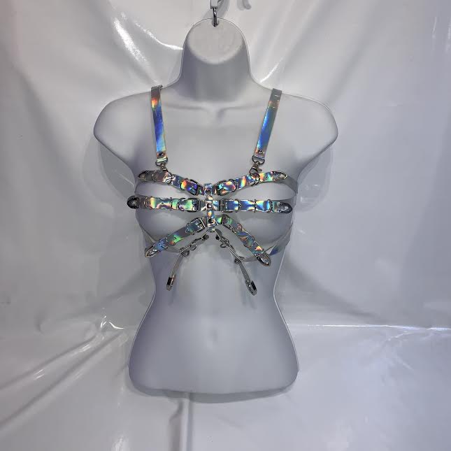 Holographic harness bra