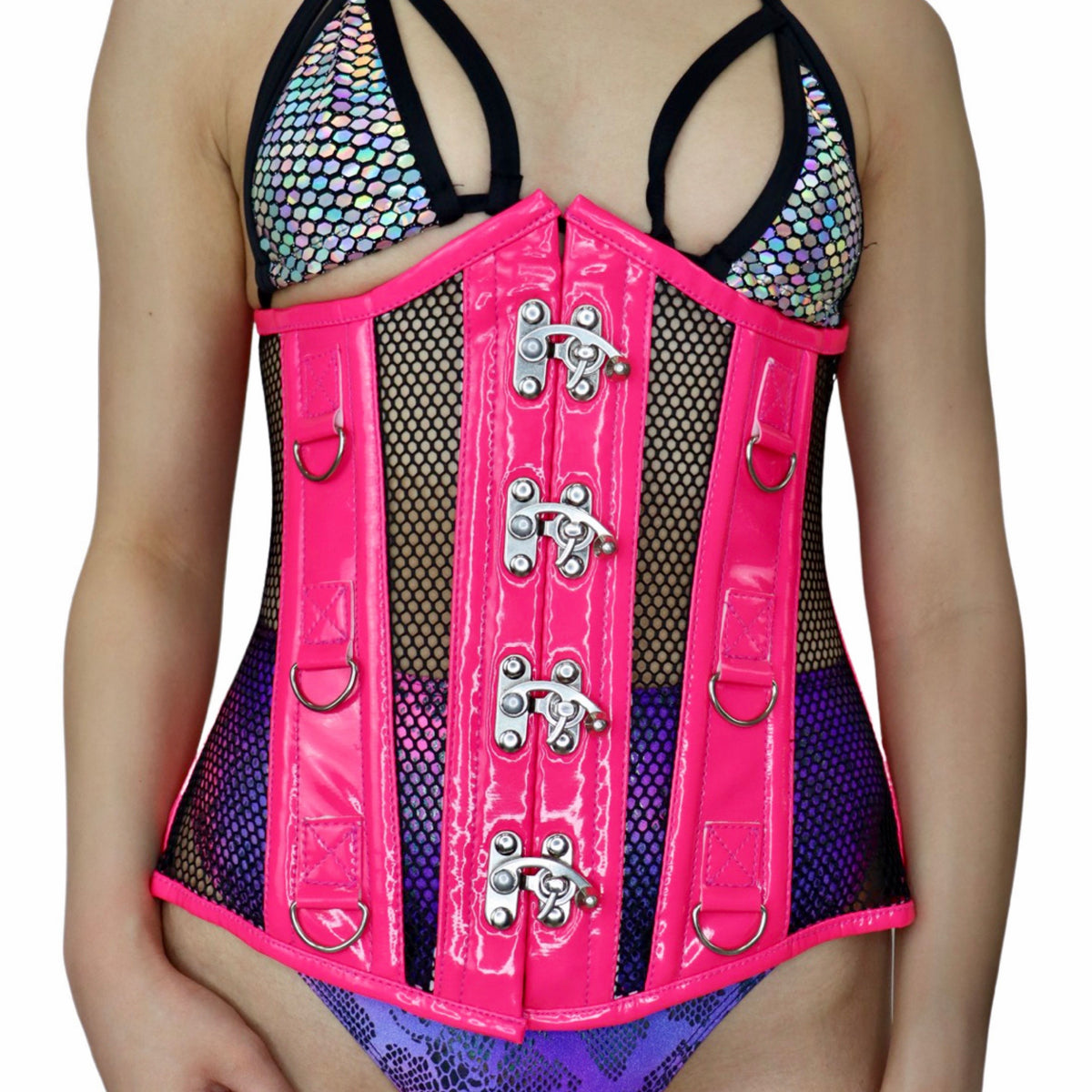 Lavish Premium Hot Pink Patent Corset Belt Cincher