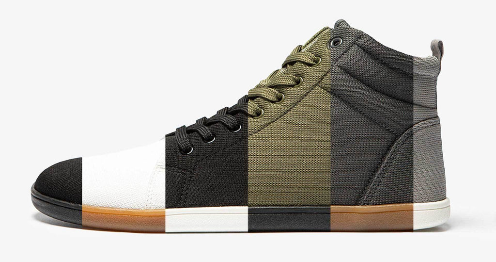 High-top Barfußschuh Modell Highrise Knit der Marke Feelgrounds in verschiedenen Farben