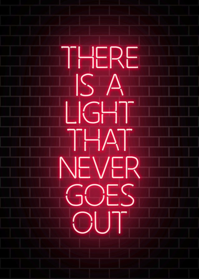 There Is A Light That Never Goes Out Neon Canvas