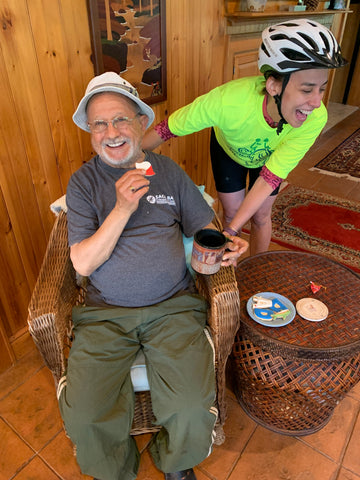 Mug Buddy Cookies's Founder and Owner Märgen Soliman sharing a laugh with her Dad
