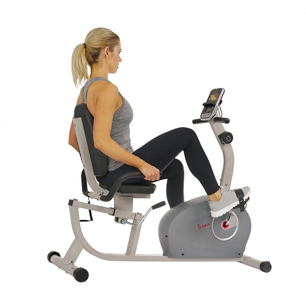 sunny health & fitness magnetic recumbent exercise bike