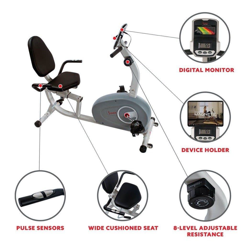 sunny magnetic recumbent bike