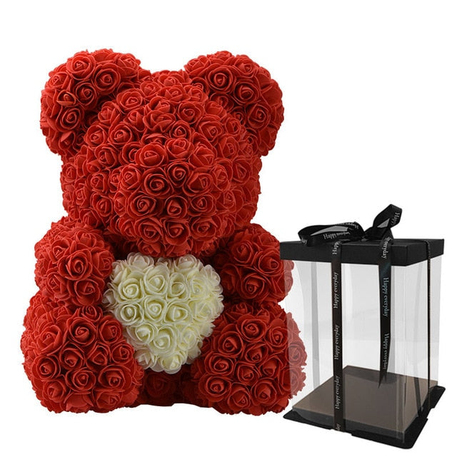 rose teddy bear with crown