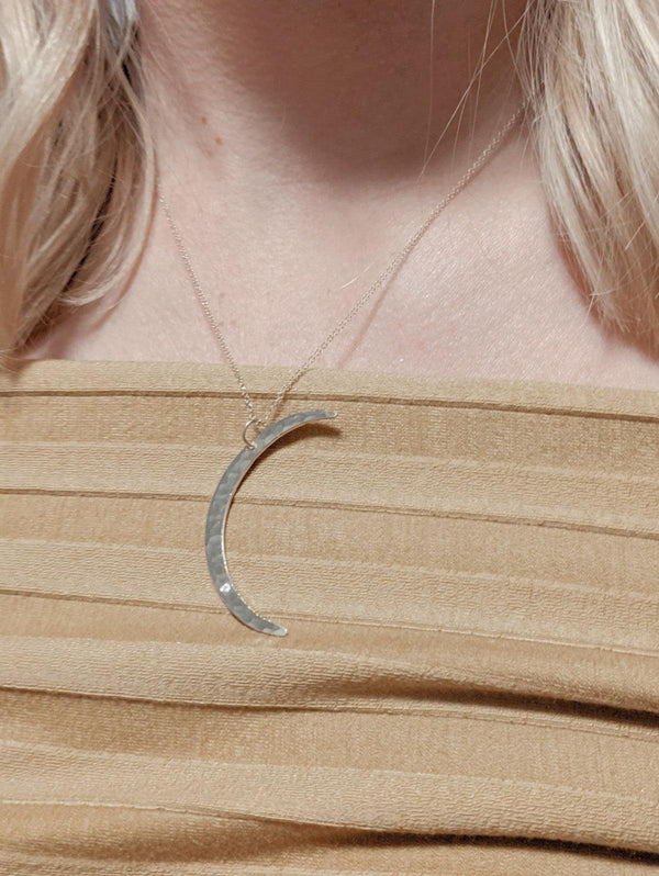 Diamond Crescent Moon Necklace | Sierra Jewelry Co