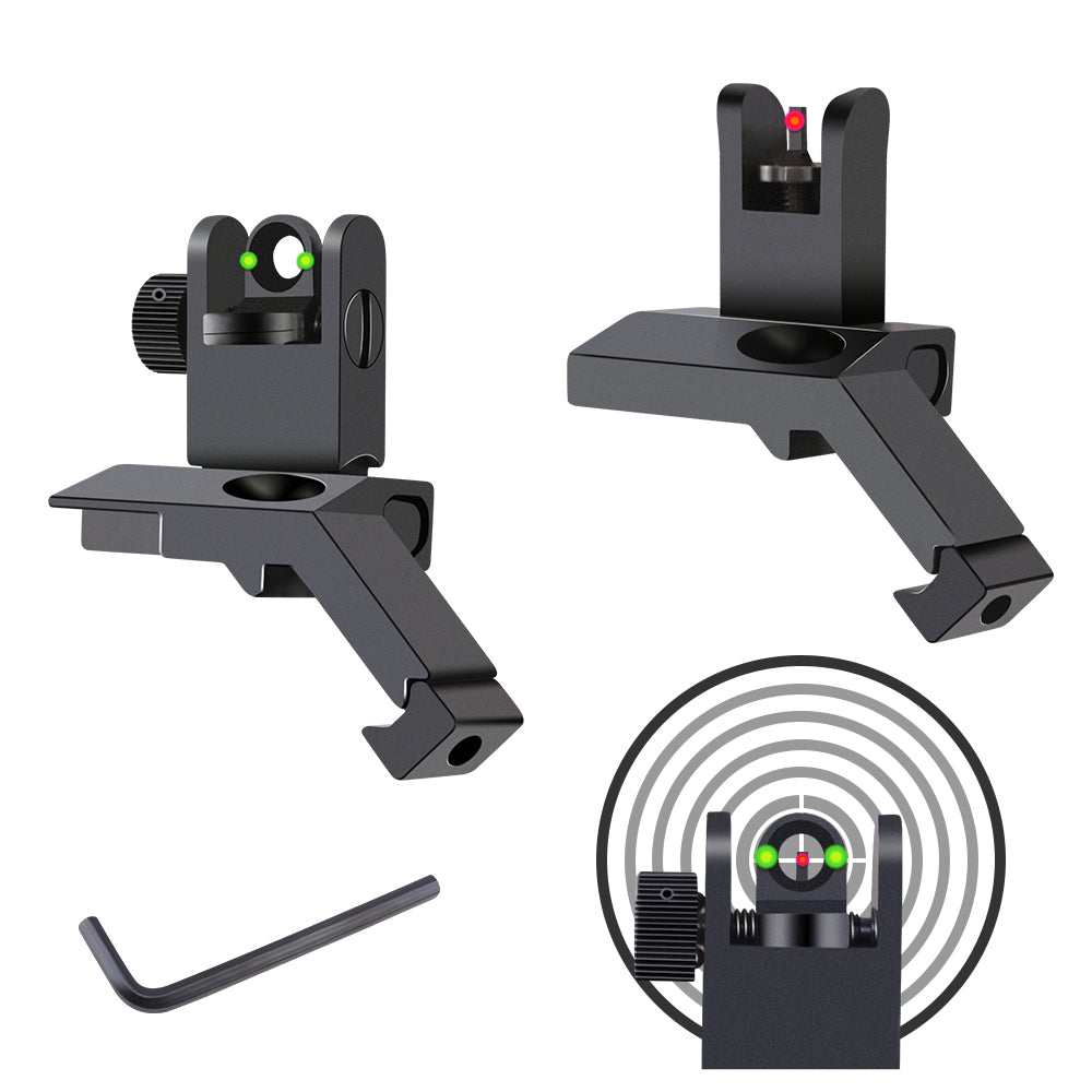 flip-up-front-rear-combo-iron-sights-45-degree-back-up-sight-set-compatible-with-20mm-picatinny-weaver-rail-low-profile-rapid-transition