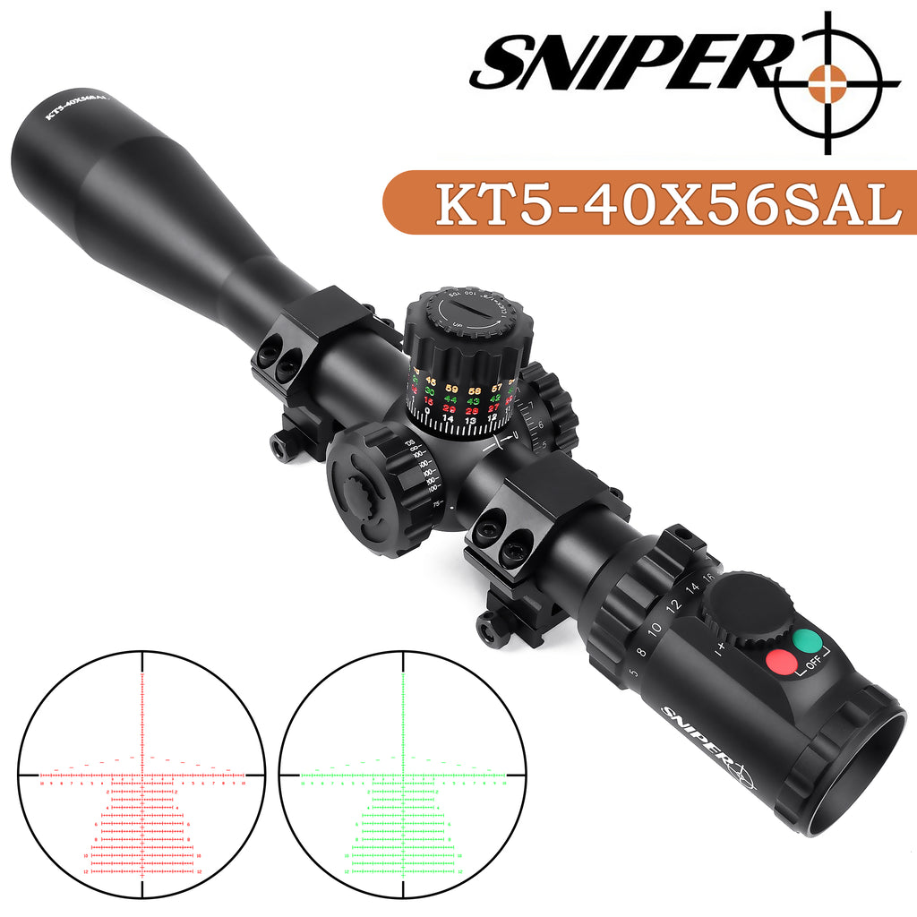 sniper-kt-5-40x56-sal-rifle-scope-35mm-tube-side-parallax-adjustment-glass-etched-reticle-red-green-illuminated-with-scope-rings