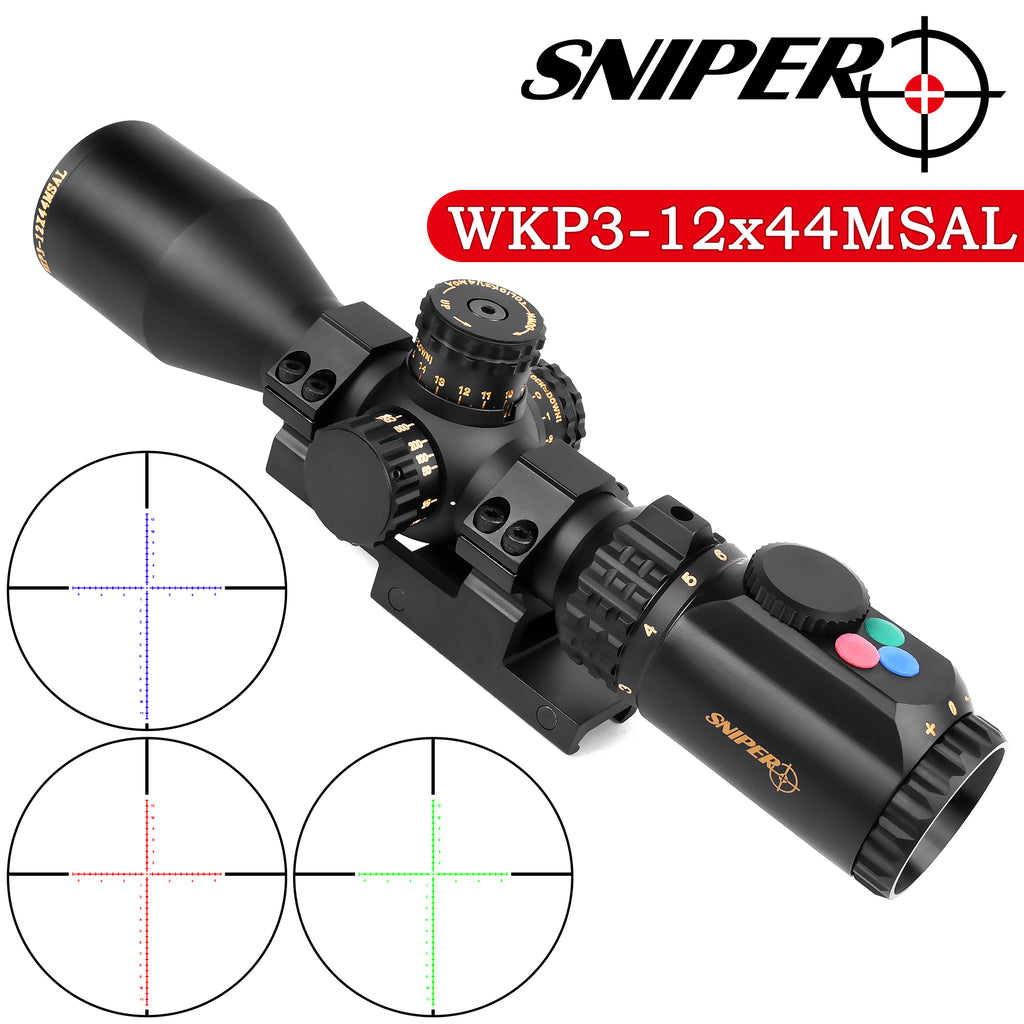 sniper-wkp-3-12x44-msal-scope-with-red-green-illuminated-mil-dot-reticle-with-bubble-level