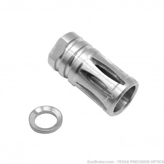 a2-stainless-steel-flash-hider-birdcage-muzzle-brake-ar15-1-2x28-usa-made