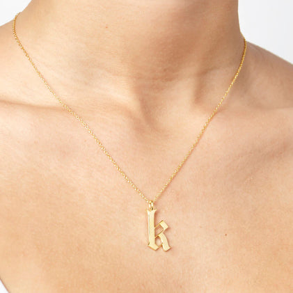 M Initial Lock Pendant Short Necklace – US Jewelry House