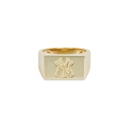 NY Yankees Ornate Signet Ring - Metal : Gold Vermeil - Size : 4 - The M Jewelers