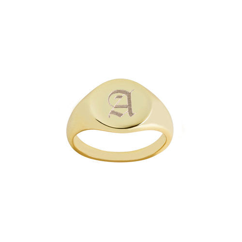 THE SIGNATURE OLD ENGLISH SIGNET RING