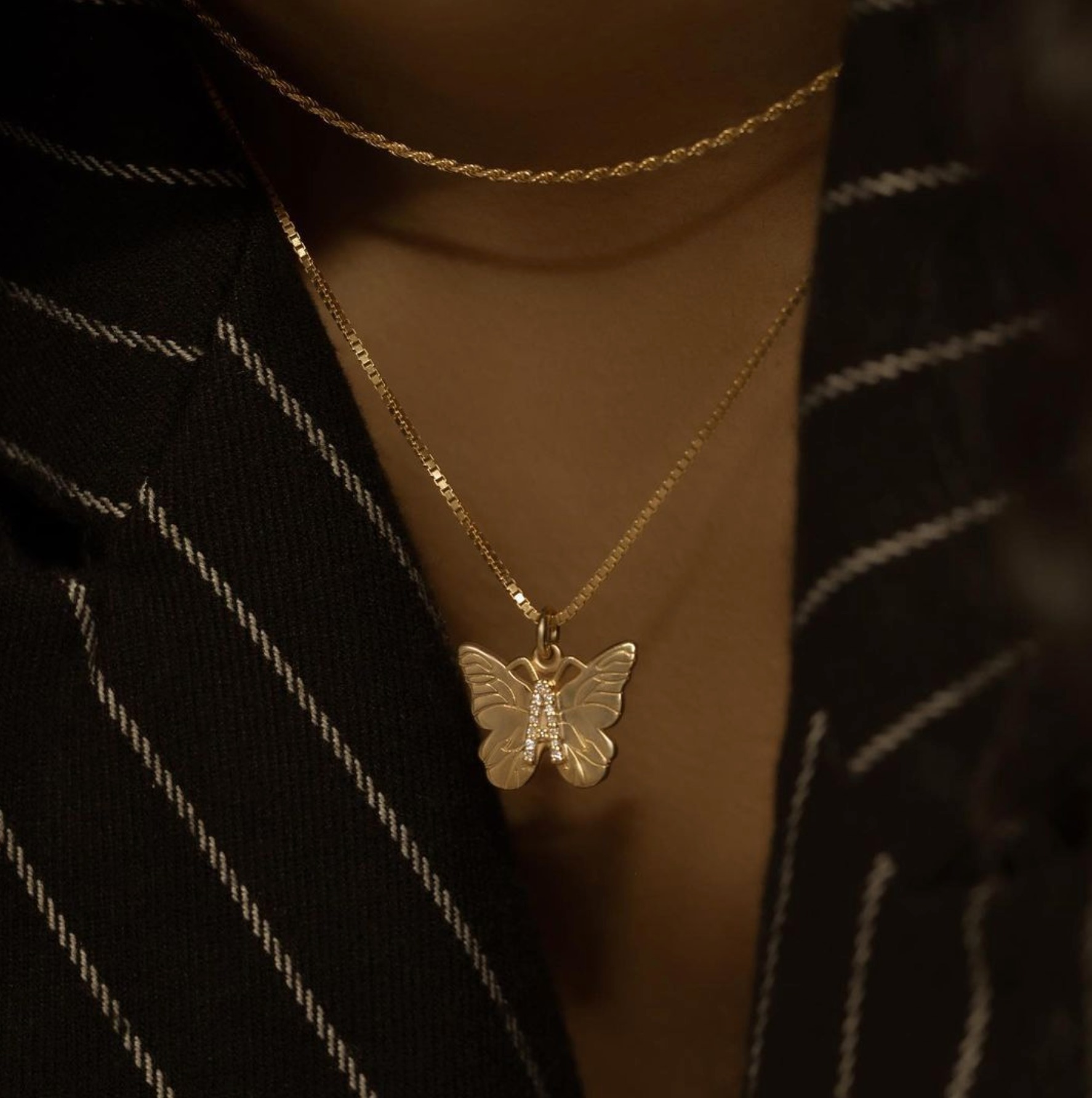 Butterfly Initial Necklace – Alex Mika Jewelry