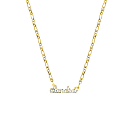 Figaro Chain Nameplate Necklace - The M Jewelers