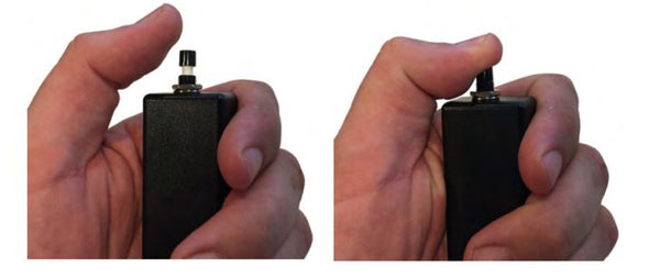 Black Box mini voice recorder button ativation in hand