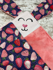 Strawberry Bunny Lovey at Threads and Roses Shop