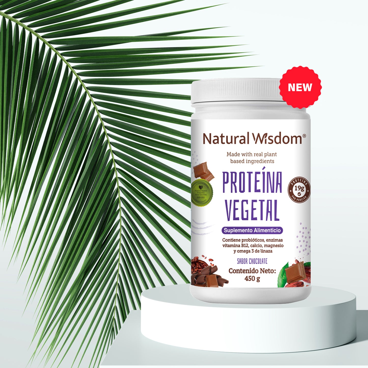 Proteína Vegetal Sabor Chocolate 450 G Proteína Vegetal Natural Wisdom® 5319