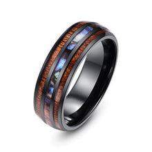 Load image into Gallery viewer, Mens Ring - Stainless Steel &amp; Wood Grain - Fashion Men/Women - Jewelry - Gift